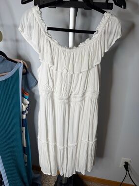Tommy Bahama - Women's White Ruffled Off-Shoulder Dress